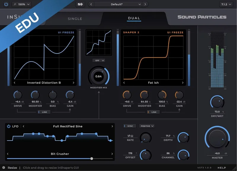 Sound Particles InShaper Educational Version interface