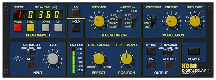 Universal Audio Korg SDD-3000 Digital Delay interface
