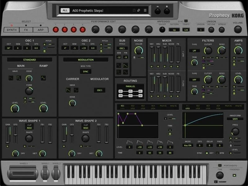 KORG Prophecy interface