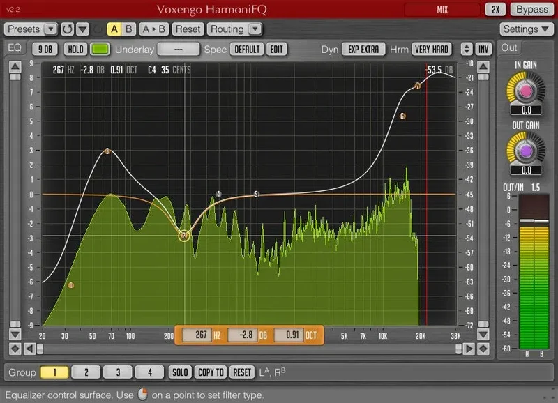 Voxengo HarmoniEQ interface