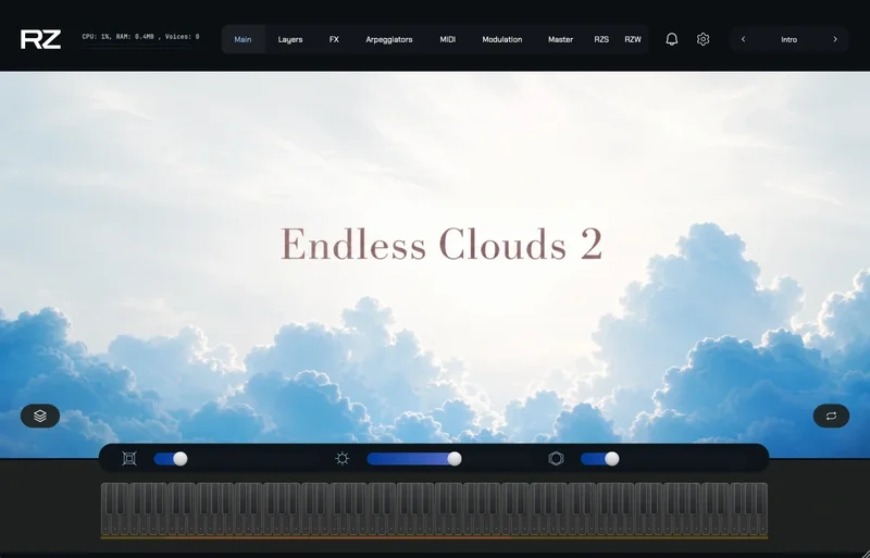ZAK Sound Endless Clouds interface