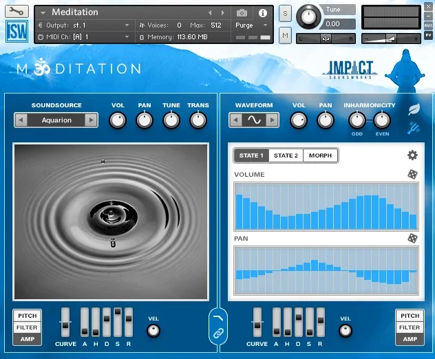 Impact Soundworks Meditation interface