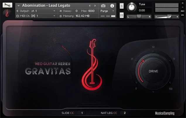 Musical Sampling Gravitas Bass interface