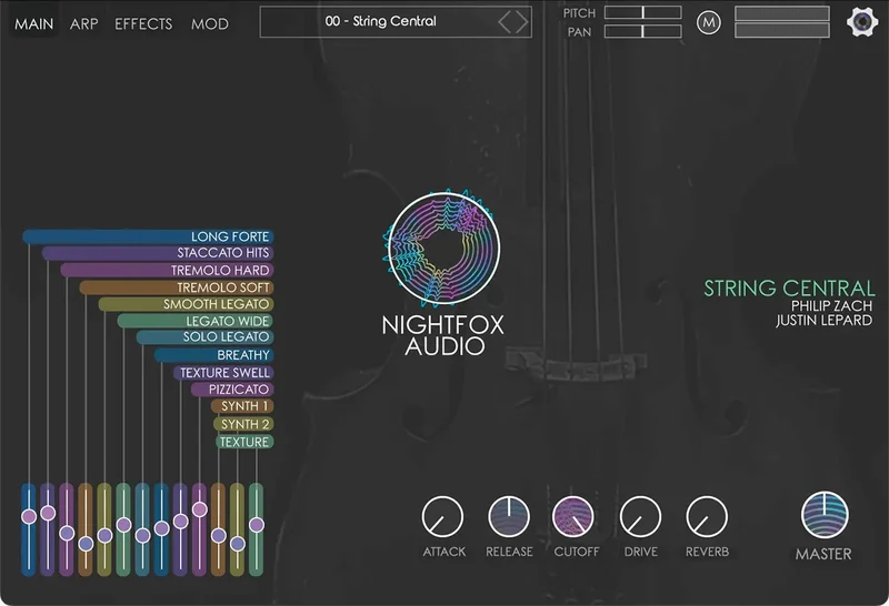 Nightfox Audio String Central interface