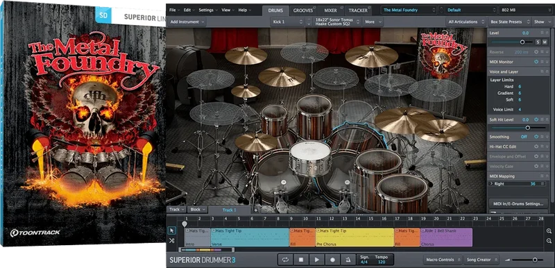 Toontrack SDX Metal Foundry interface