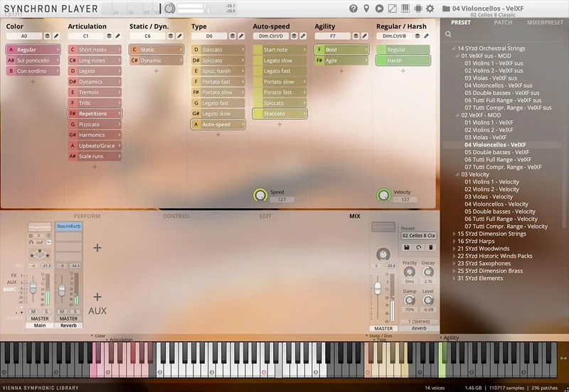 VSL Studio Orchestral Strings interface