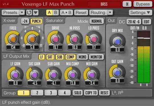 Voxengo LF Max Punch interface