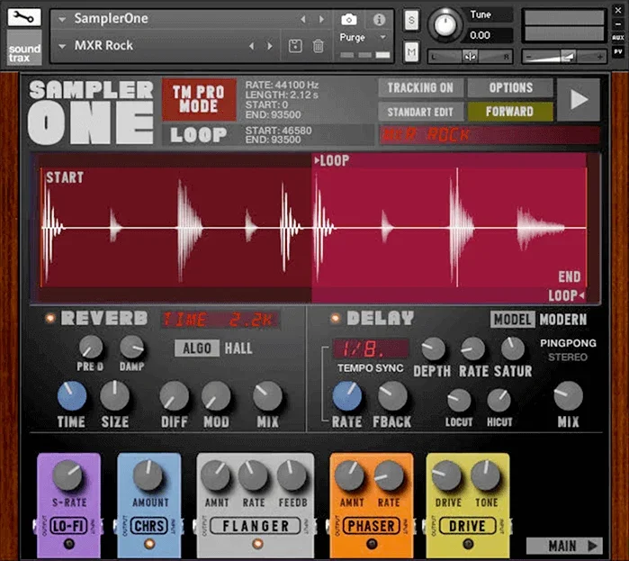 Soundtrax Sampler One Kontakt Library interface