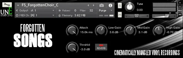 Unearthed Sampling Forgotten Songs interface