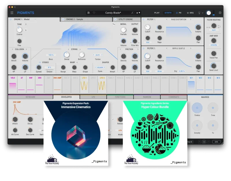 Exclusive Bundles+ Arturia Pigments 7 + 2 Expansion Packs interface