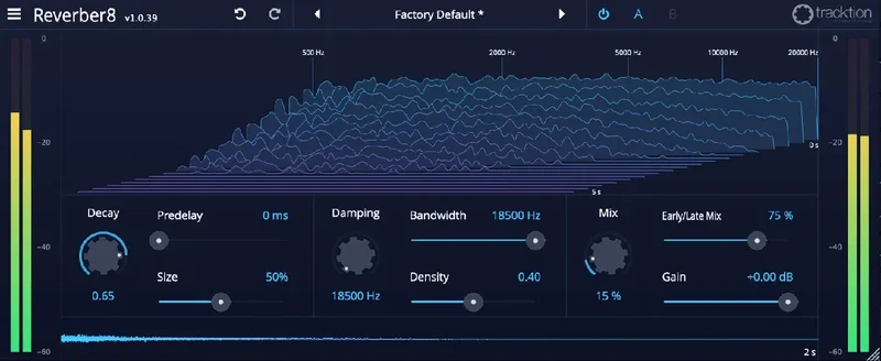 Tracktion DAW Essentials - Reverber8 interface