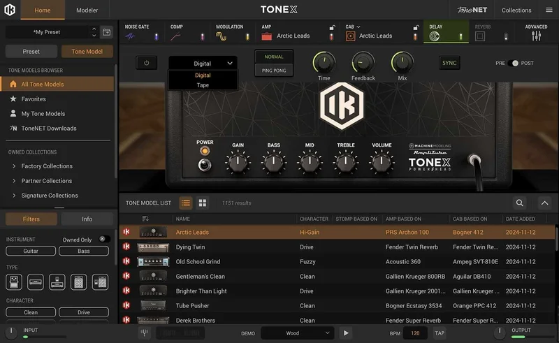 IK Multimedia ToneX interface