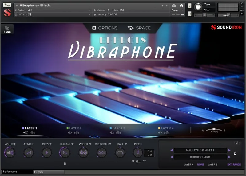 Soundiron Vibraphone Effects interface