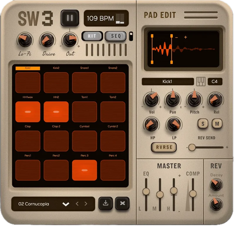 BeatSkillz Synthwave Drums V3 interface