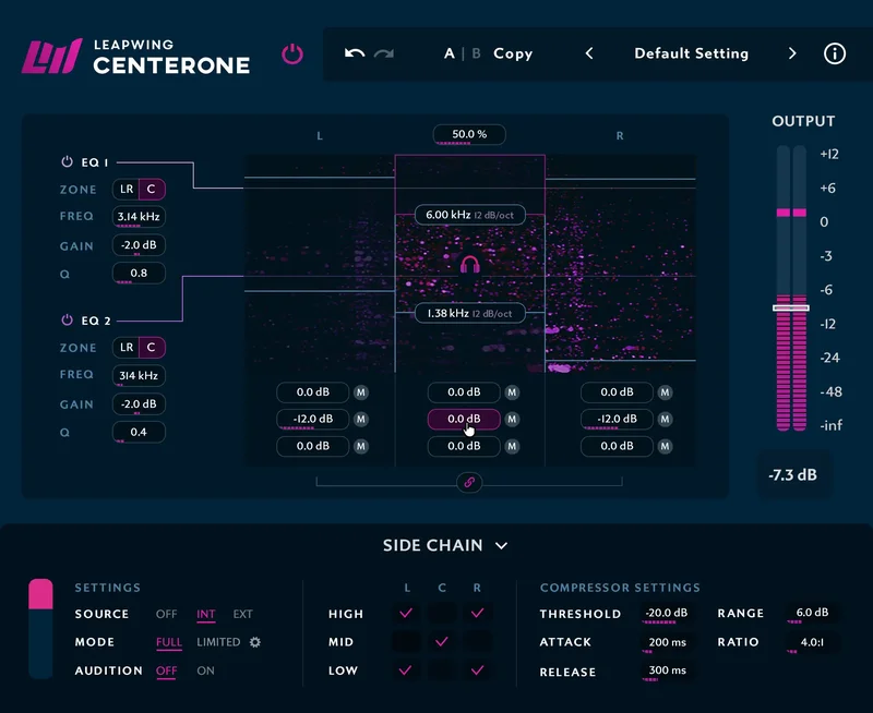 Leapwing Audio CenterOne 3 interface