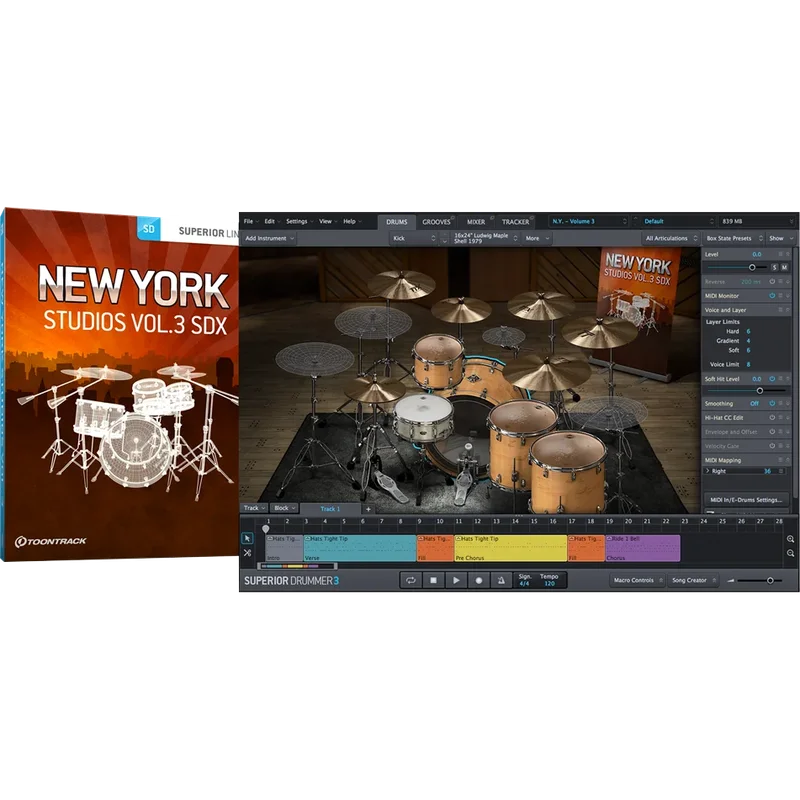 Toontrack SDX New York Studios Vol.1 interface
