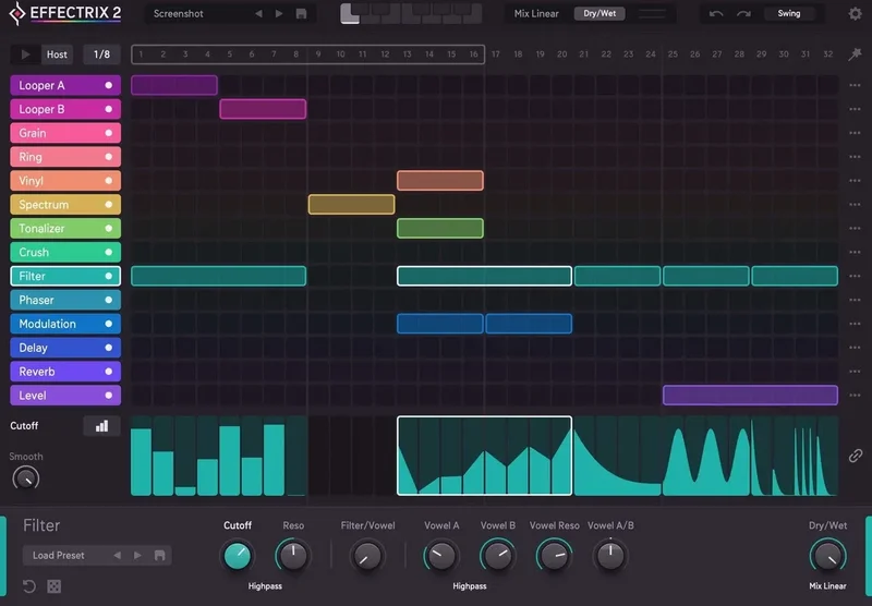 Sugar Bytes Effectrix2 interface