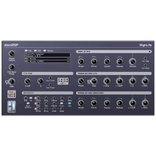 Disco DSP HighLife Sampler interface