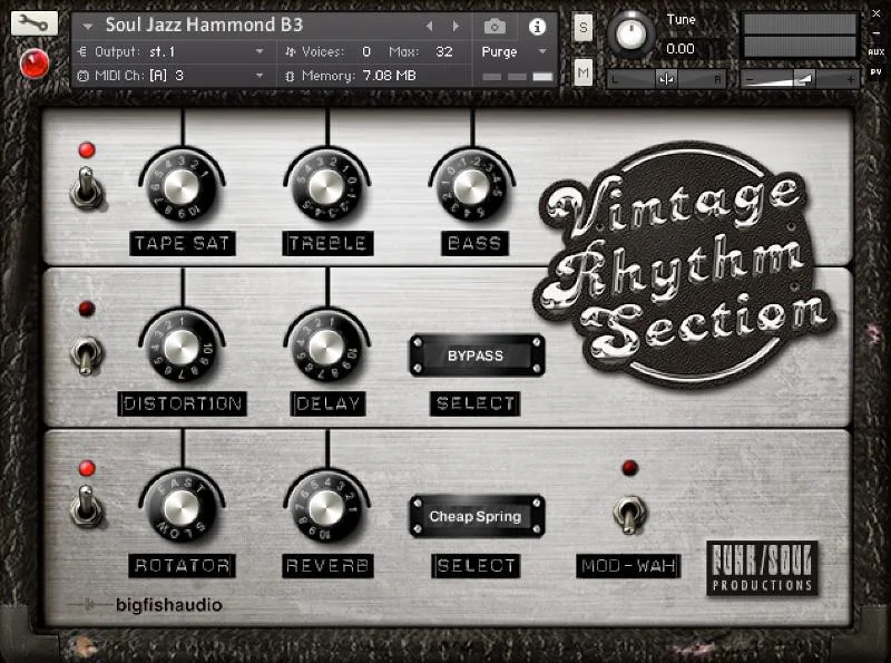 Big Fish Audio Vintage Rhythm Section interface