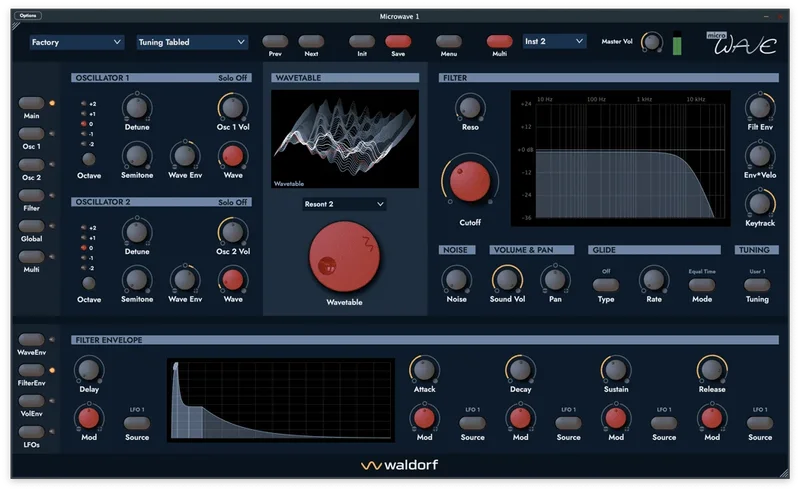 Waldorf Microwave 1 Plugin interface