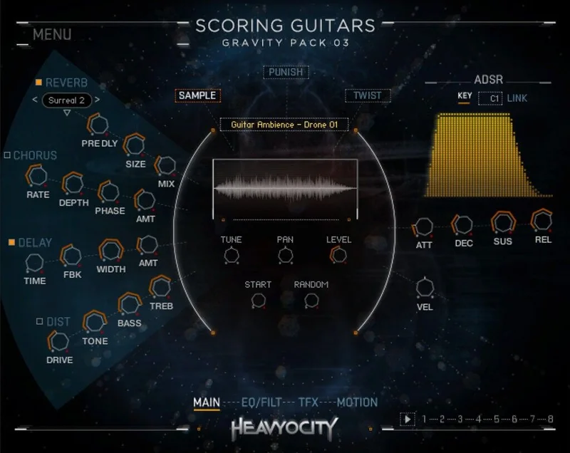 Heavyocity Scoring Guitars interface