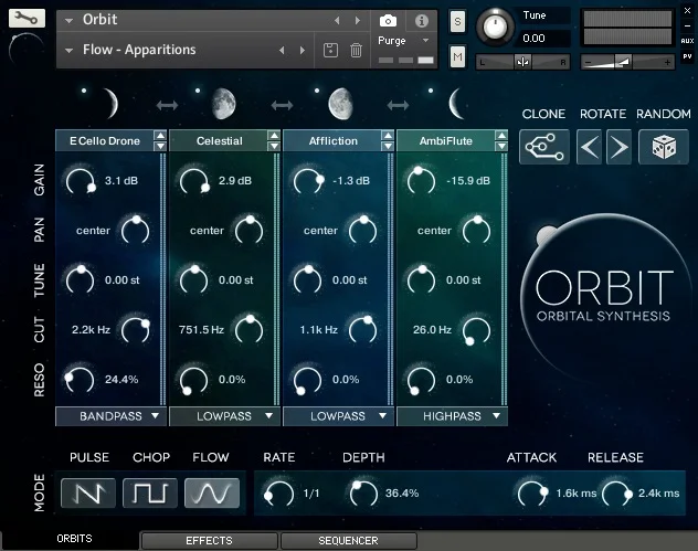 Wide Blue Sound ORBIT interface