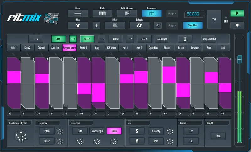 SoundBridge RitMix Drum Machine – Lifetime License interface