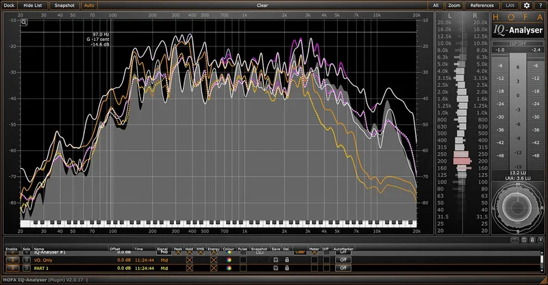 HOFA IQ Series Analyzer V2 Plugin interface