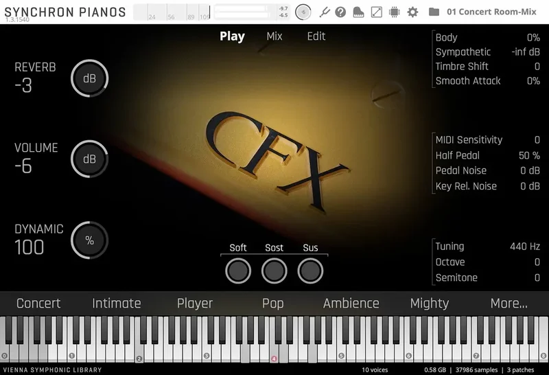 VSL Synchron Yamaha CFX Essentials interface