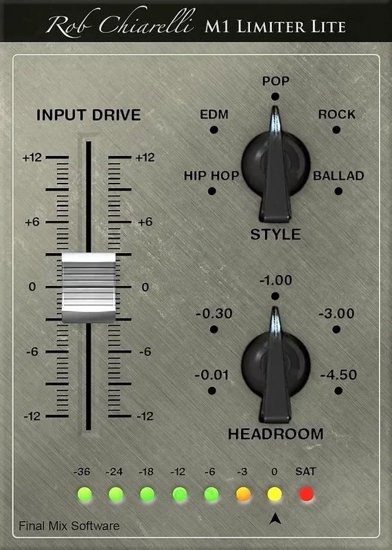 Final Mix M1 Limiter Lite III interface