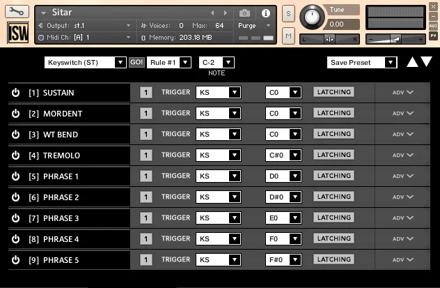 Impact Soundworks Sitar Nation interface