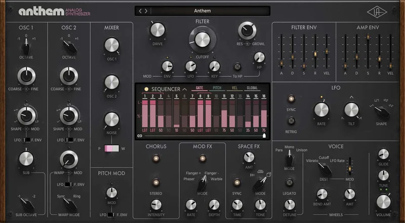 Universal Audio Anthem Analog Synthesizer interface