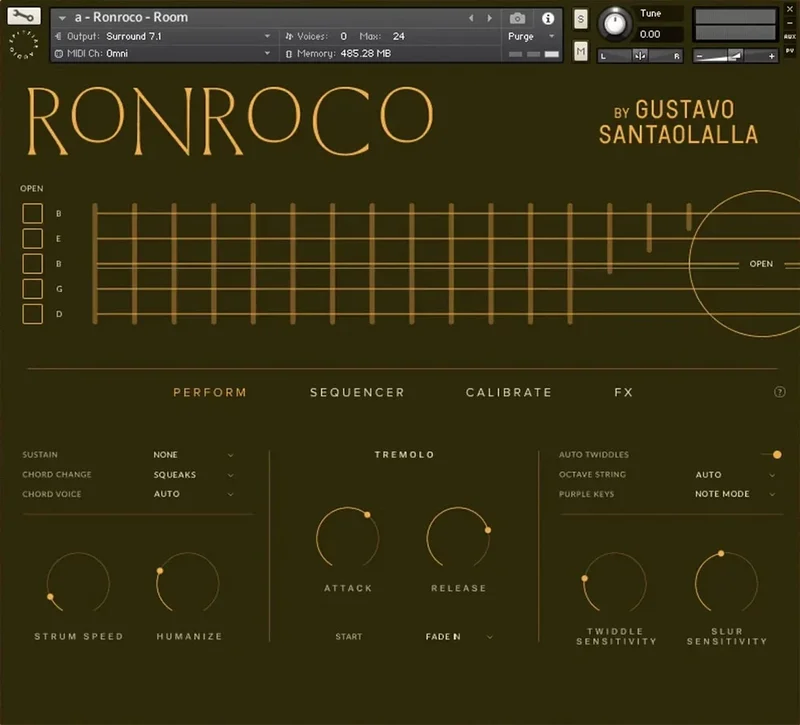 Spitfire Audio Ronroco by Gustavo Santaolalla interface