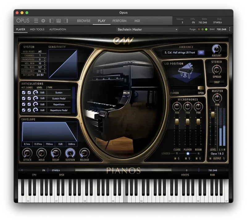 EastWest Pianos - Bechstein D-280 Platinum interface