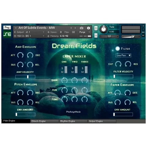 Soundethers Dream Fields Kontakt Library interface