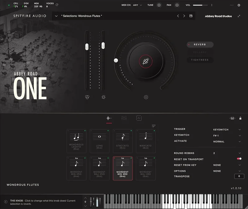 Spitfire Audio Abbey Road One: Wondrous Flutes interface
