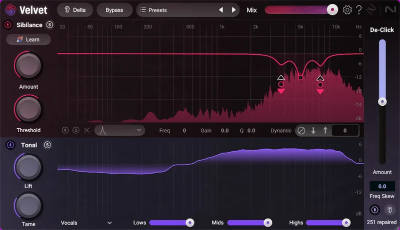 iZotope Velvet interface