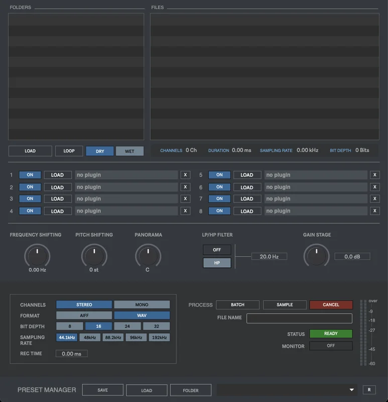 Digital Brain Instruments Batch Pro 2 interface