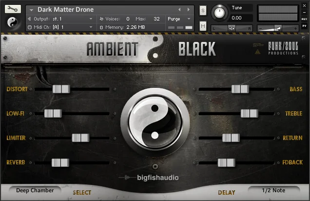 Big Fish Audio Ambient Black interface