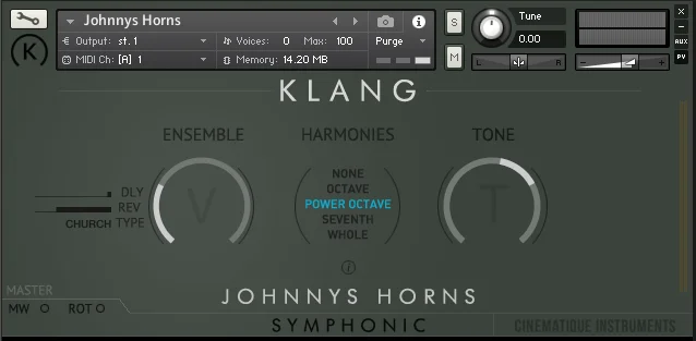 KLANG SYMPHONIC: Johnnys Horn interface