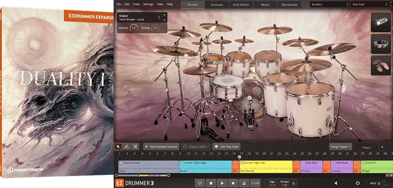 Toontrack EZX Duality I interface