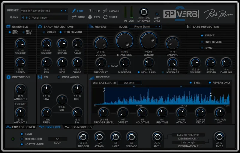 Rob Papen RP-VERB 2 Upgrade from RP-VERB 1 interface