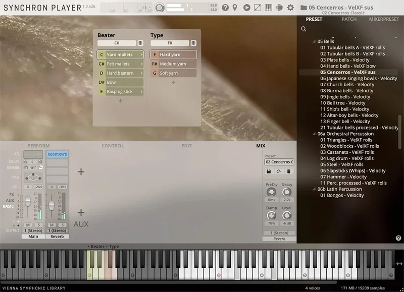 VSL Studio Bells interface