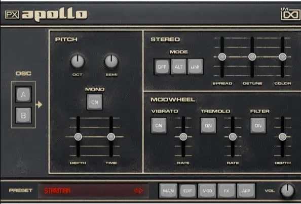 UVI PX Apollo interface