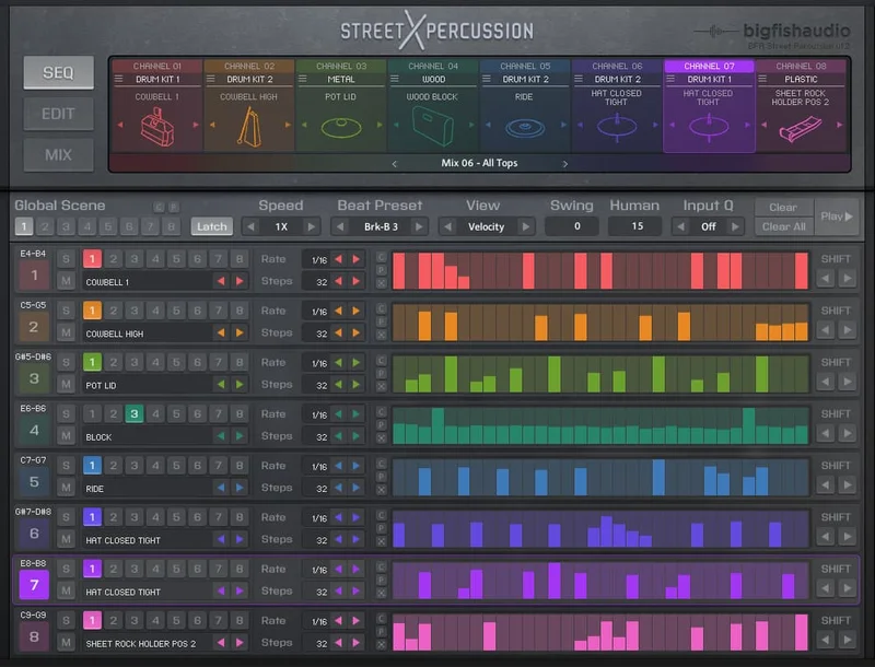 Big Fish Audio Street Percussion interface