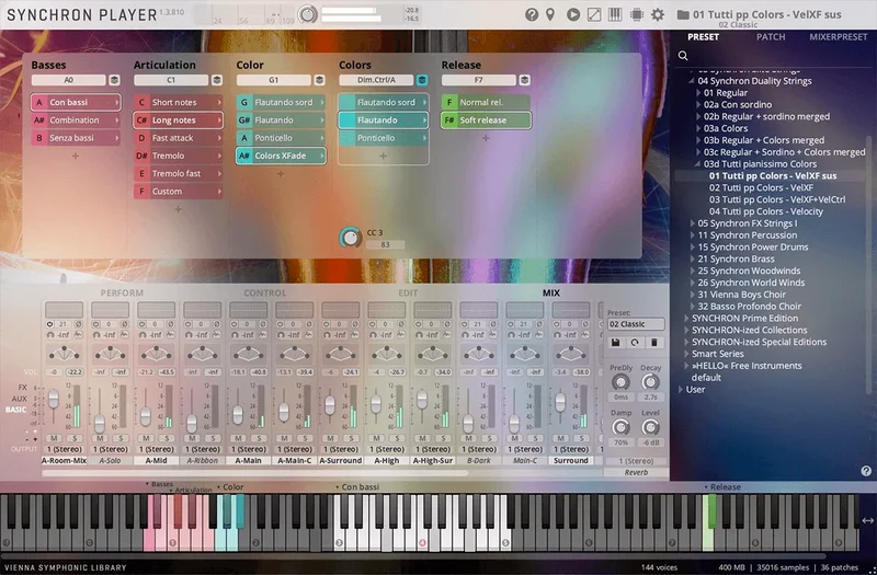 VSL Synchron Duality Strings (Colors) interface