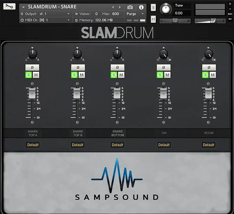 SampSound SlamSnare interface