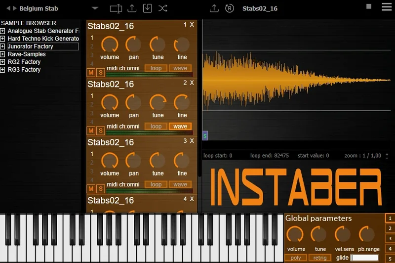 Audio Blast InStaber interface