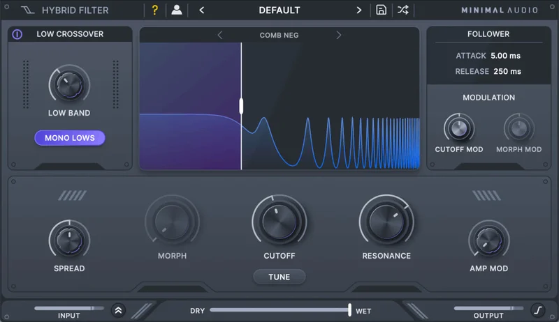 Minimal Audio Hybrid Filter interface