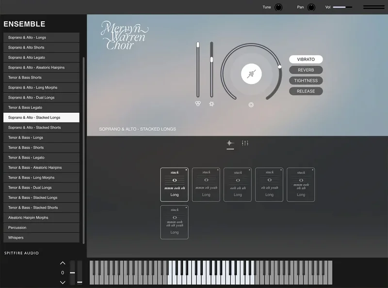 Spitfire Audio Mervyn Warren Choir interface
